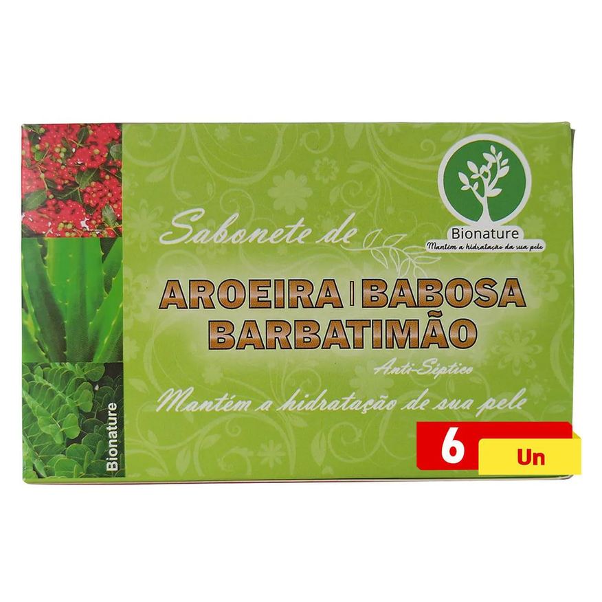 Bio Nature Sabonete de Aroeira Babosa e Barbatimão 6 X 110g Bionature