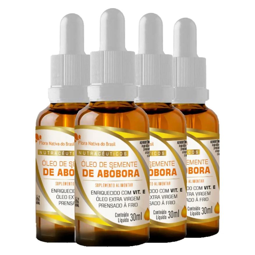Flora Nativa Do Brasil Óleo de Semente de Abóbora em Gotas 4 X 30ml Flora Nativa