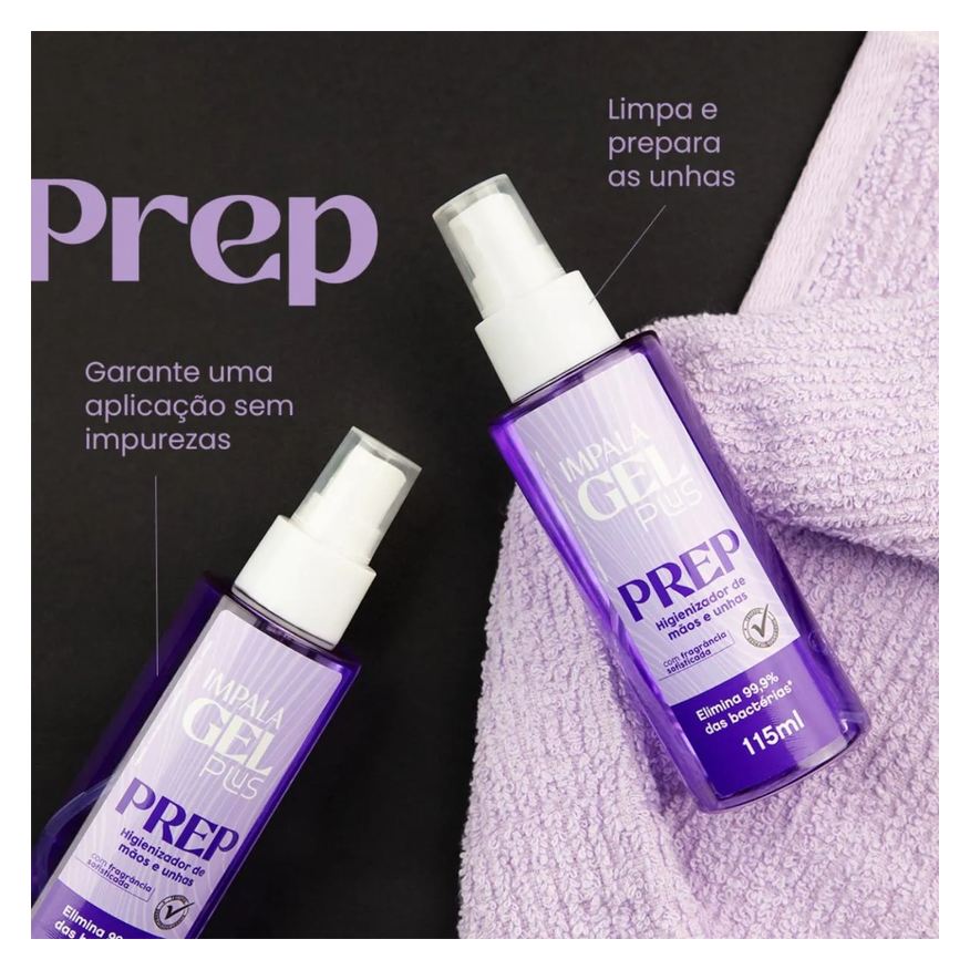 Higienizador Spray Prep Mãos Unhas Gel Plus Impala 115ml