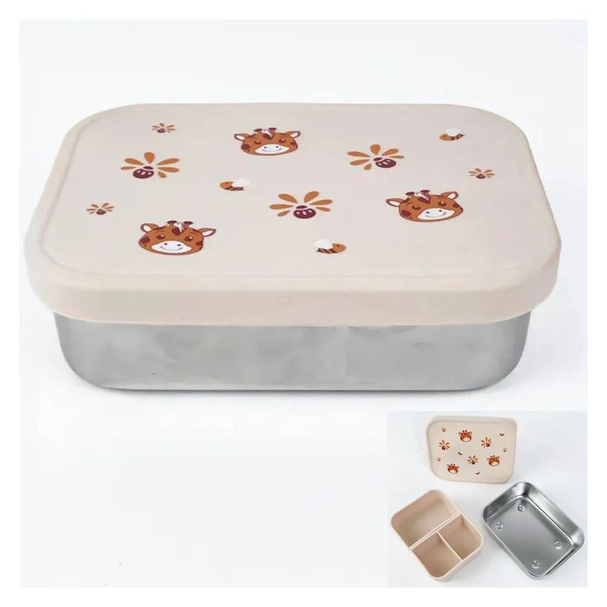 Petita Bento Box Aço Inox com Divis. e Tampa Silicone Sol Petit Pia