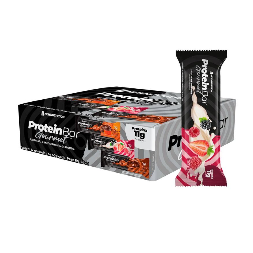 Newnutrition Barra Proteica Gourmet 40g Sabor Frutas Vermelhas