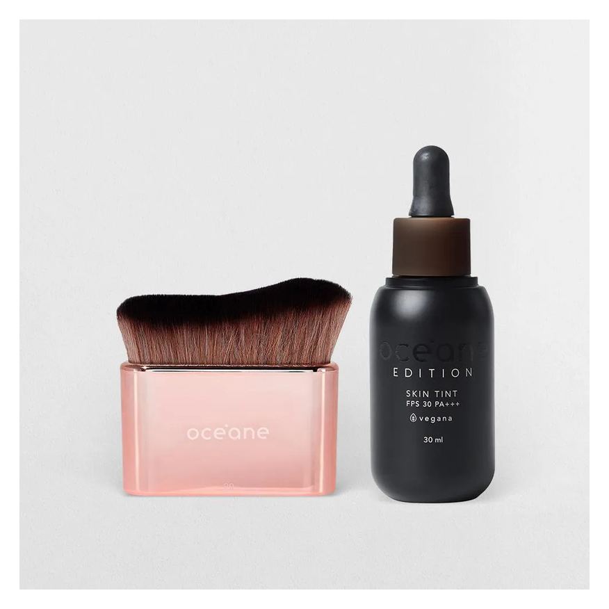 Océane Kit Base Fluida 500d + Pincel de Maquiagem Multifuncional (2 Produtos)