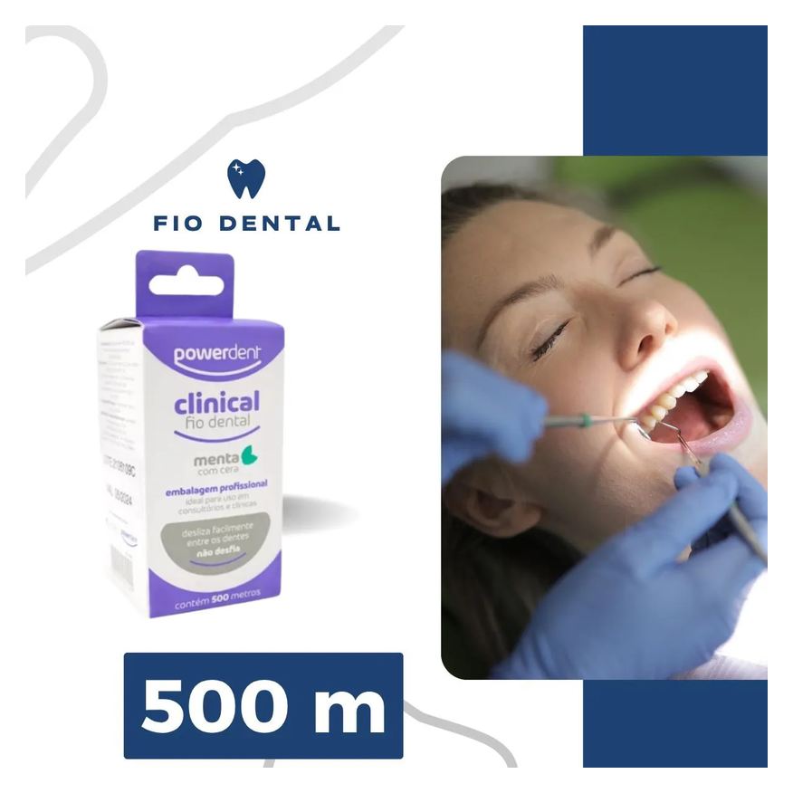 Dental Fio Sabor Menta Clinical 500 M Econômico Powerdent