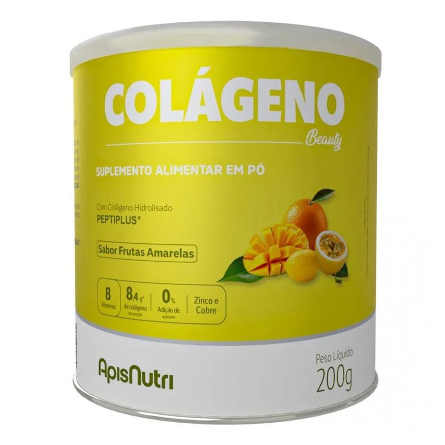 Apisnutri Colágeno Hidrolisado Beauty Complex (200g) - Sabor: Frutas Amarelas