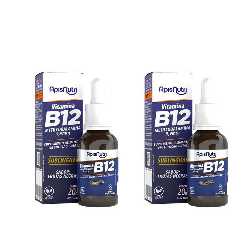 Apisnutri Kit 2 B12 Metilcobalamina Sublingual com 20ml