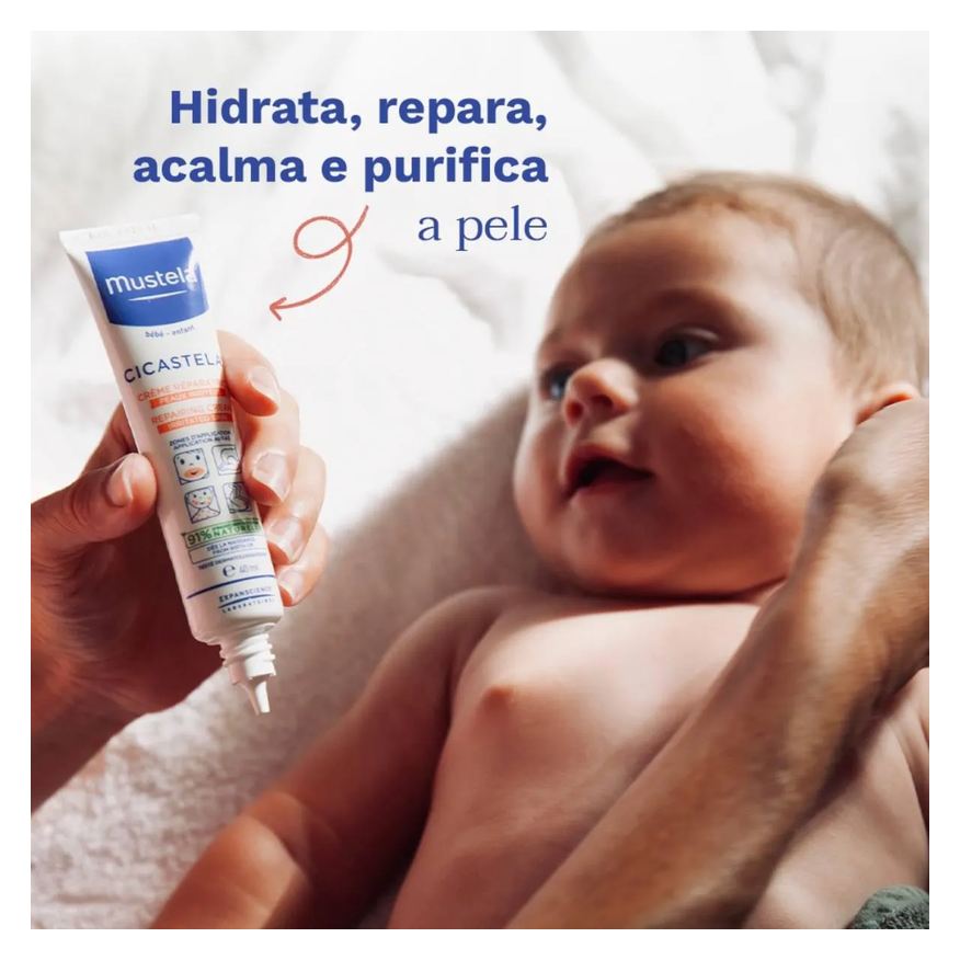 Mustela Creme Reparador Hidratante Bebê Cicastela Pele Sensibilizada com 40ml