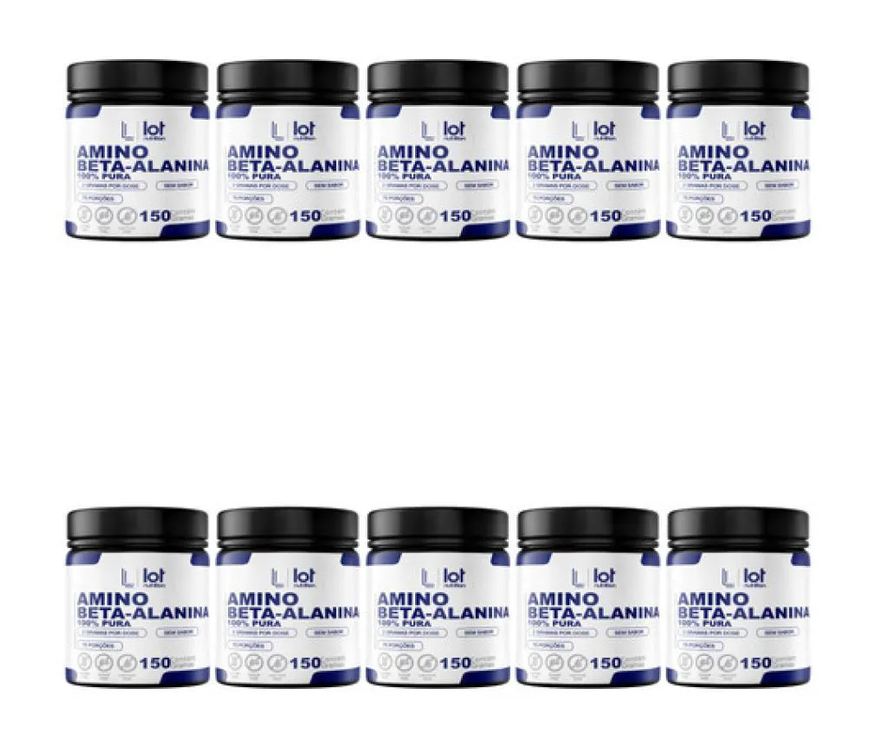 Lot Nutrition Kit 10un Beta Alanina 150g sem Sabor