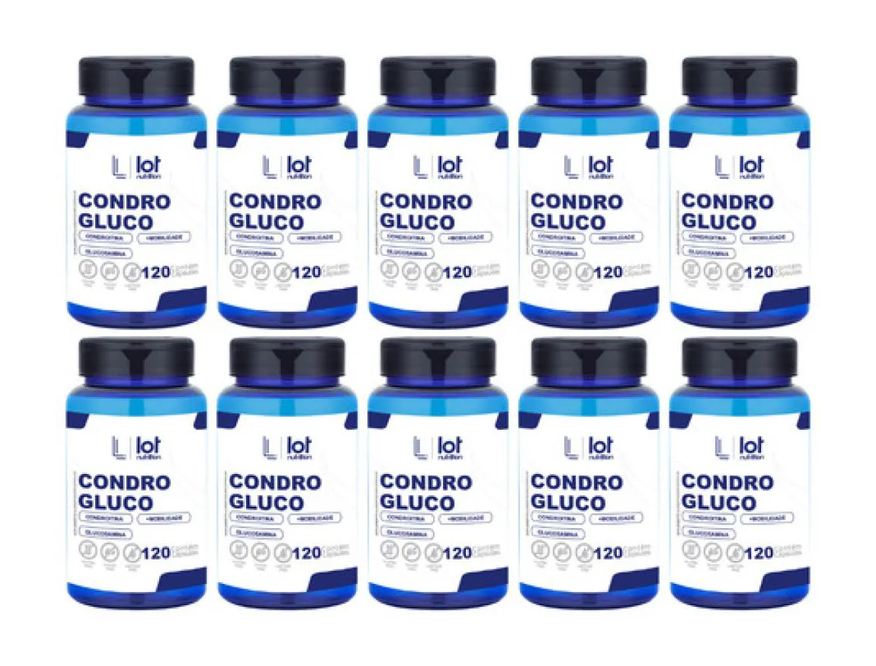 Lot Nutrition Kit 10un Condrogluco 120 cápsulas sem Sabor