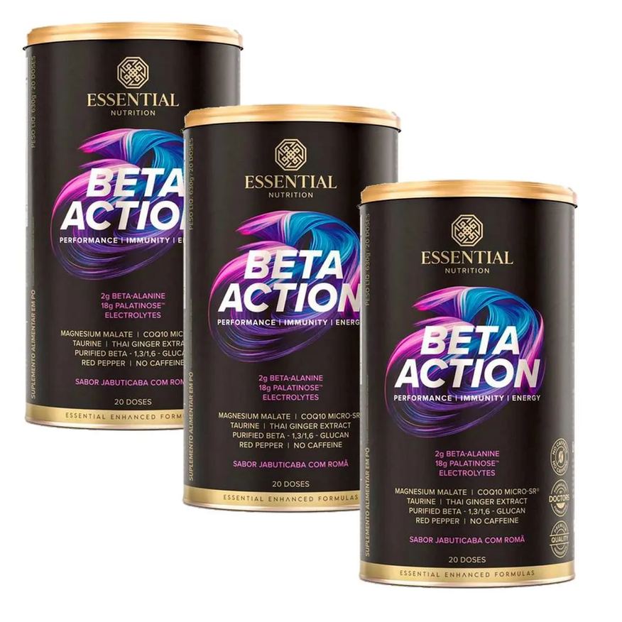 Essential Nutrition Kit 3x Beta Action - Jabuticaba com Romã - 630g
