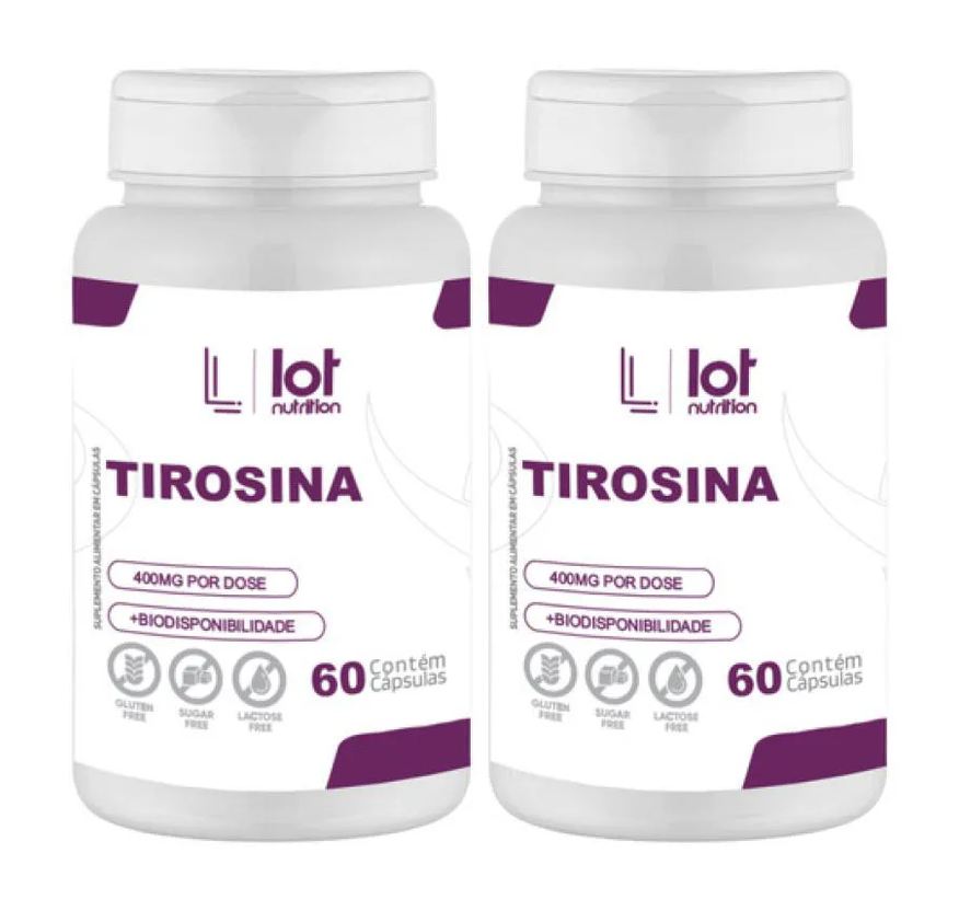 Lot Nutrition Kit 2un Tirosina 400mg 60 cápsulas sem Sabor