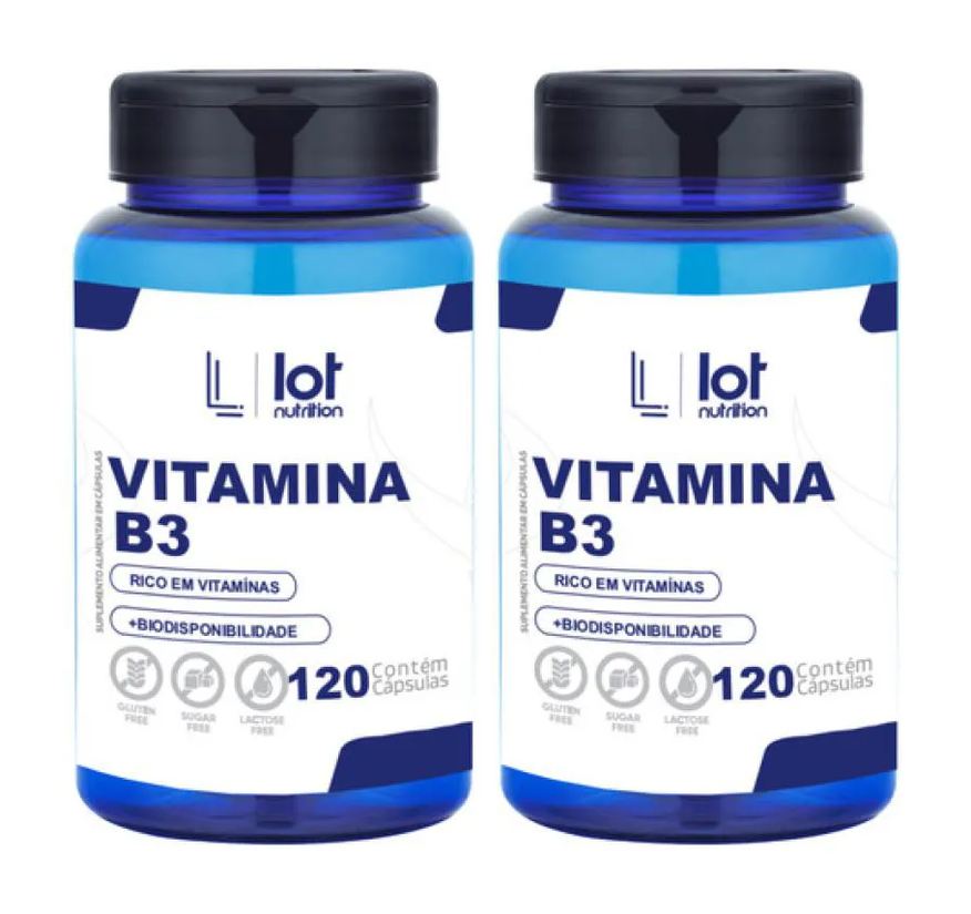 Lot Nutrition Kit 2un Vitamina B5 Pantotenato de Cálcio 120 cápsulas sem Sabor