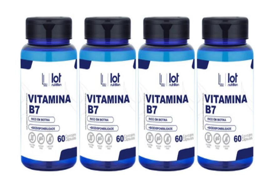 Lot Nutrition Kit 4un Biotina Colágeno 60 cápsulas sem Sabor