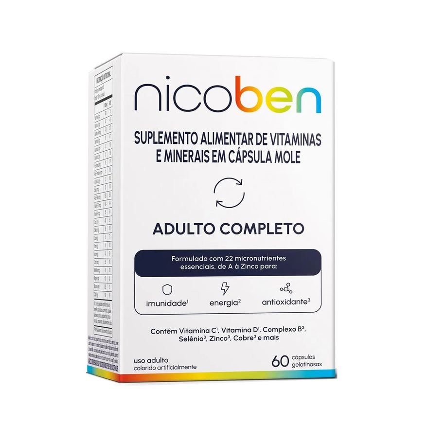 Nicoben Polivitamínico Adulto Completo A a Z 60 cápsulas gelatinosas