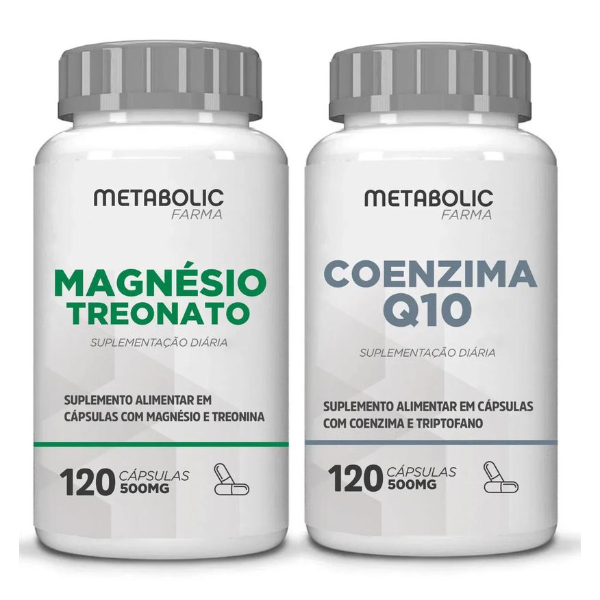 Metabolic Farma Kit Magnésio Treonato + Coenzima Q10 240 cápsulas