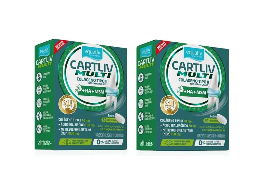 Equaliv Kit 2 Cartliv Multi Colágeno T/2 40mg Ha 80mg+msm 900mg C/30