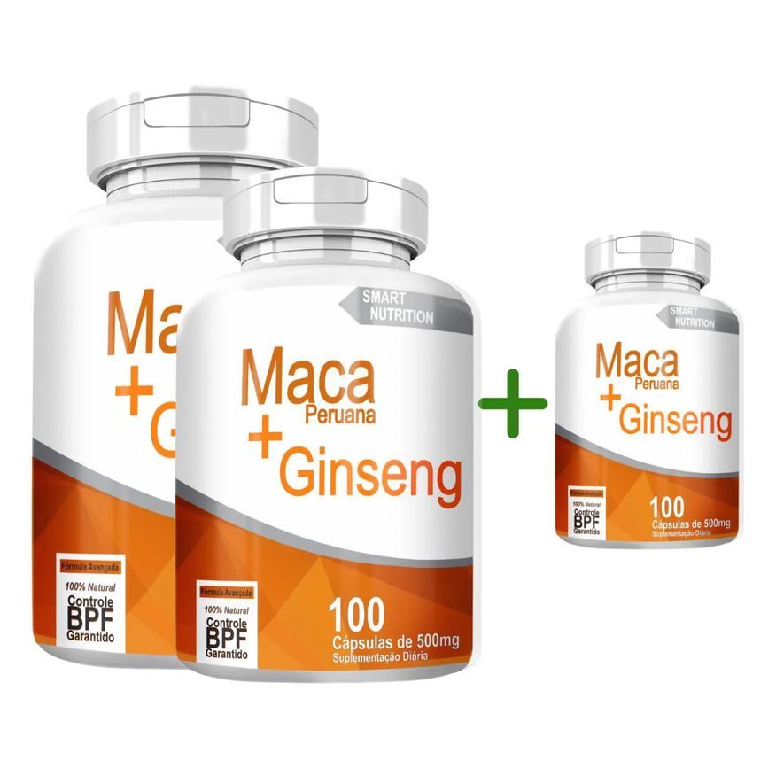 4Elementos Maca Peruana com Ginseng com Total de 300 cápsulas