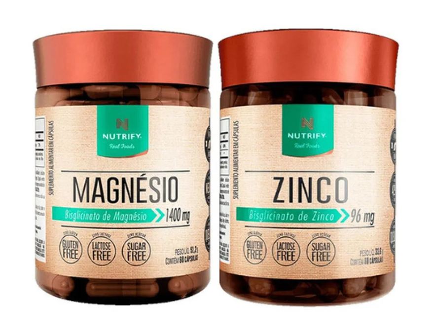 Nutrify Combo Magnesio 1400mg + Zinco Bisglicinato 60 Cápsulas
