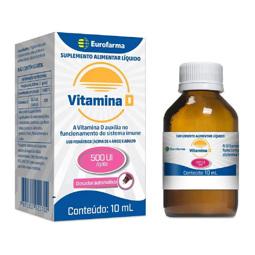 Eurofarma Vitamina D 500ui em Gotas com 10ml