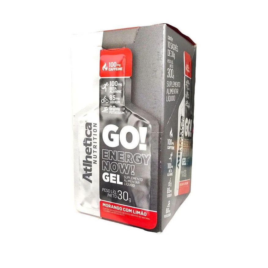 Atlhetica Nutrition Go Energy Now Gel (display 10 Unid. 30g) - Morango com Limão