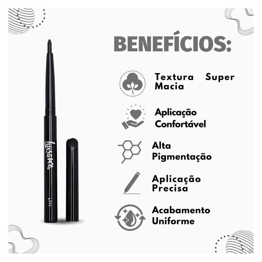 Retrátil Lápis Luisance Soft Line para Olhos Preto L711