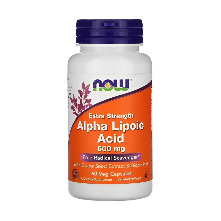 Now Foods Ácido Alfa Lipóico 600mg 60 Veg Cápsulas Importado