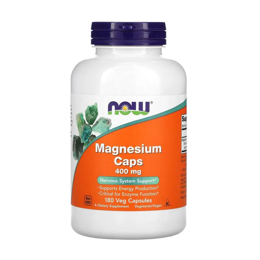 Now Foods Magnésio Magnesium 400mg 180 Veg Cápsulas Importado