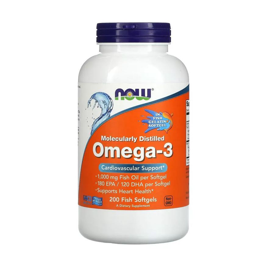 Now Foods Ômega-3 1.000mg 180/120 200Cáps Softgels Importado