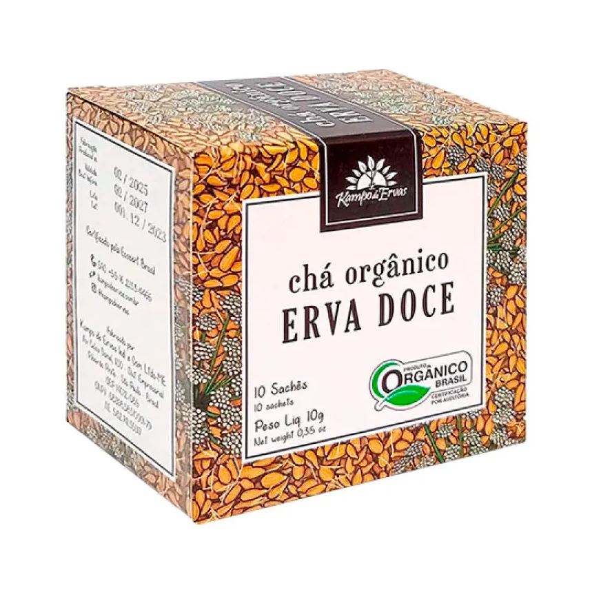 Kampo de Ervas Chá de Erva Doce Orgânico 10 Sachês