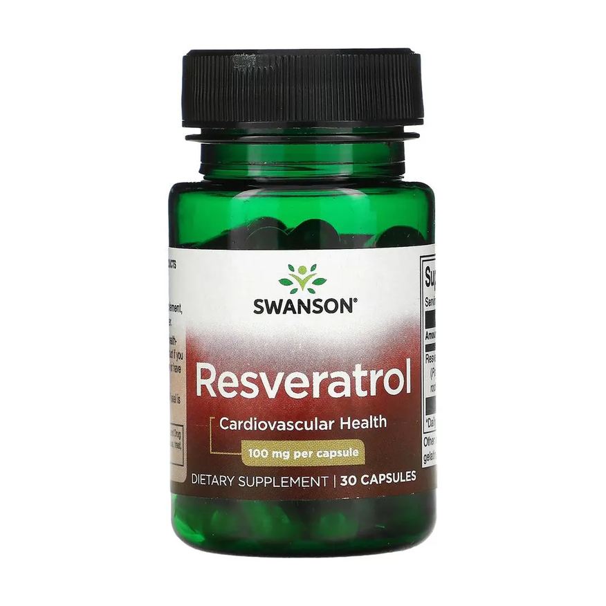 Swanson Resveratrol 100mg 30 Cápsulas Importado