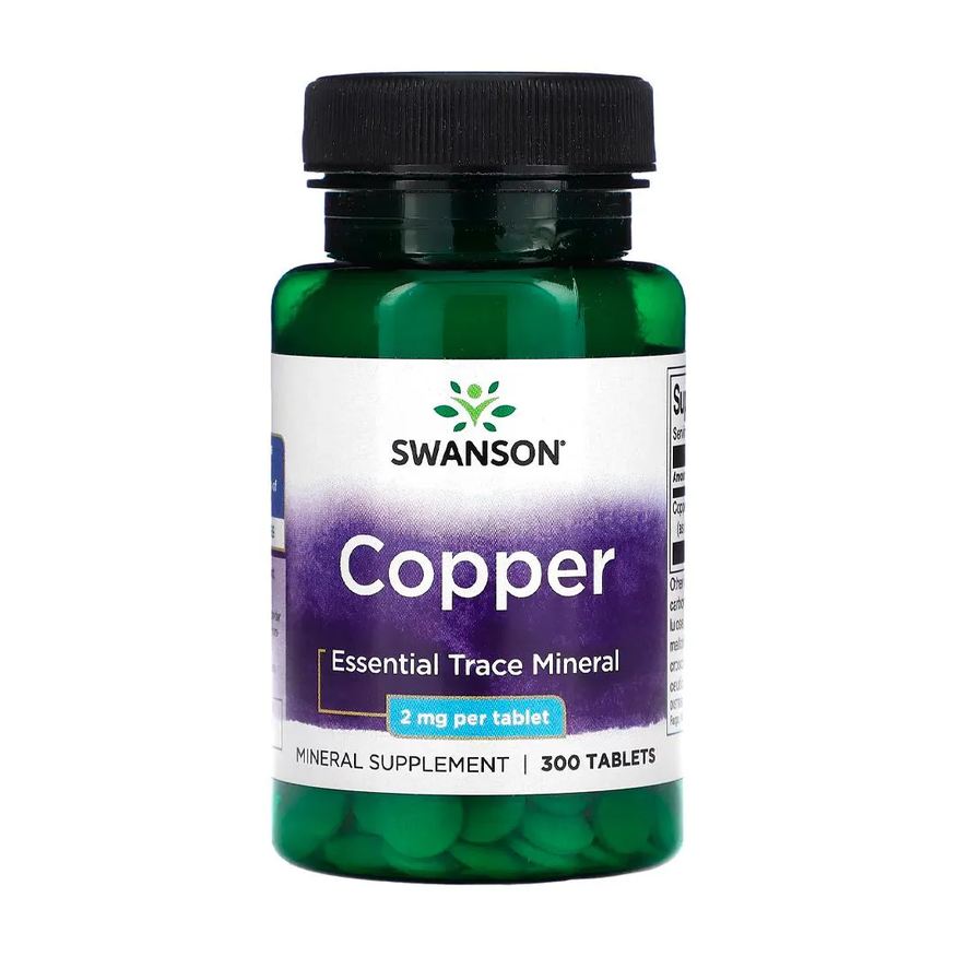 Swanson Cobre Copper 2mg 300 Tabs Importado
