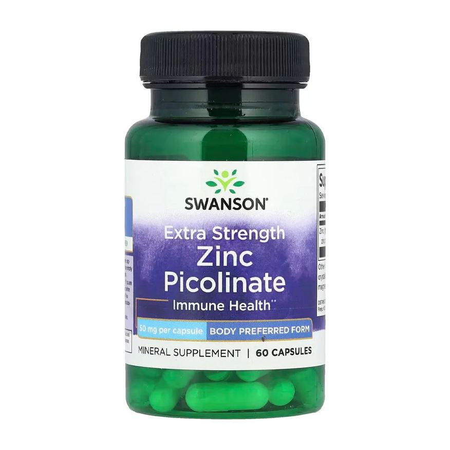 Swanson Picolinato de Zinco 50mg 60 Cápsulas Importado