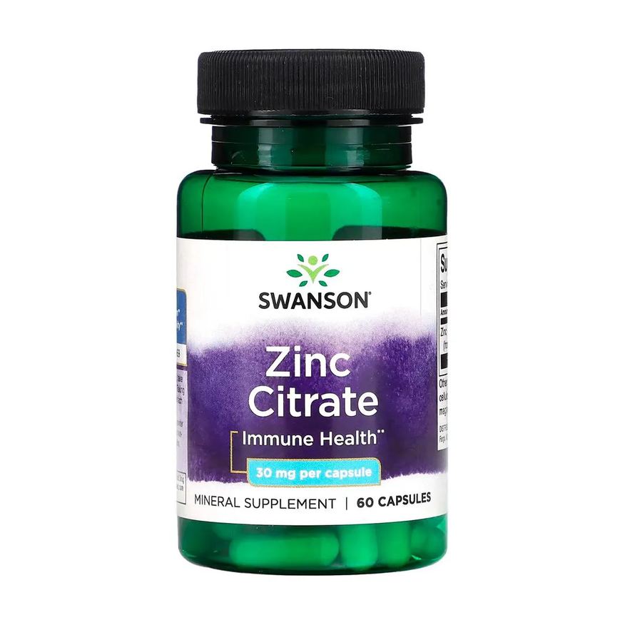 Swanson Citrato de Zinco 30 mg 60 Cápsulas Importado