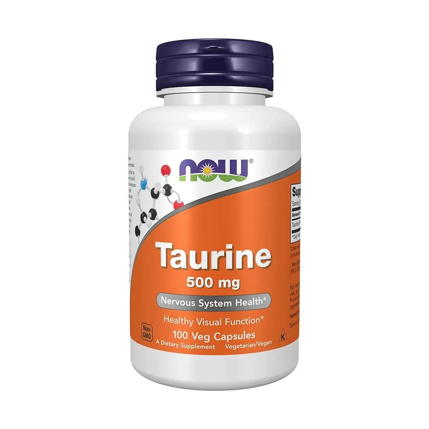 Now Foods Taurina Taurine 500mg 100 Veg Cápsulas Importado