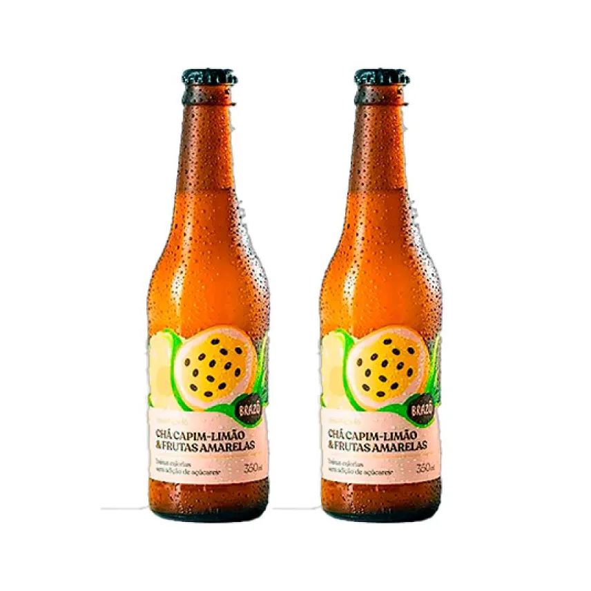 Brazô Kit 2x: Chá de Capim Limão com Frutas Amarelas Gaseificado 350ml