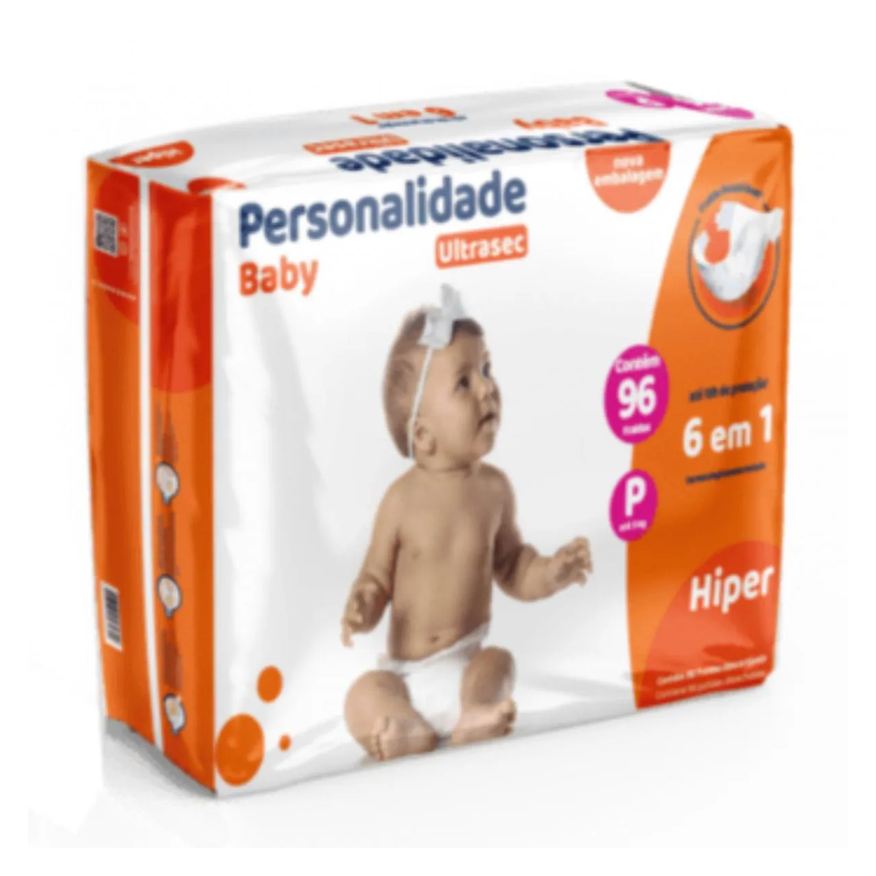 Personalidade Baby Fralda Personalidades Hiper Laranja Tamanho P 96 Unidades