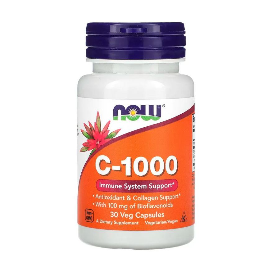 Now Foods Vitamina C-1000 30 Veg Cápsulas Importado
