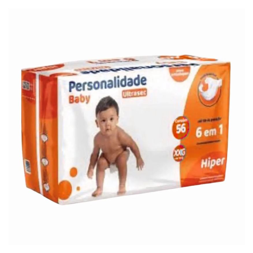 Personalidade Baby Fralda Personalidades Hiper Xxg Com 56 Unidades Laranja