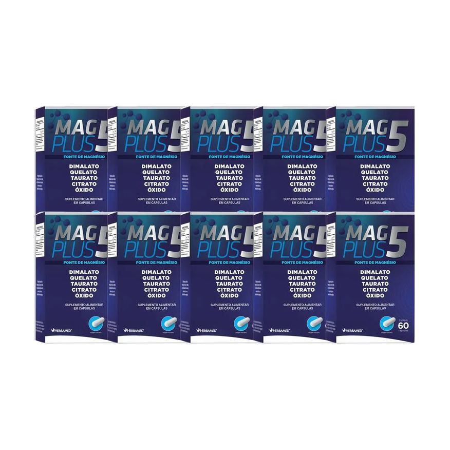 Herbamed Kit 10x Vitamina Magplus 5 60 Cápsulas