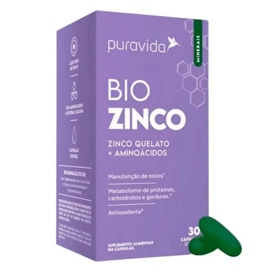 Puravida BIO ZINCO QUELATO + AMINOáCIDOS (30 CAPSULAS) - PURA VIDA