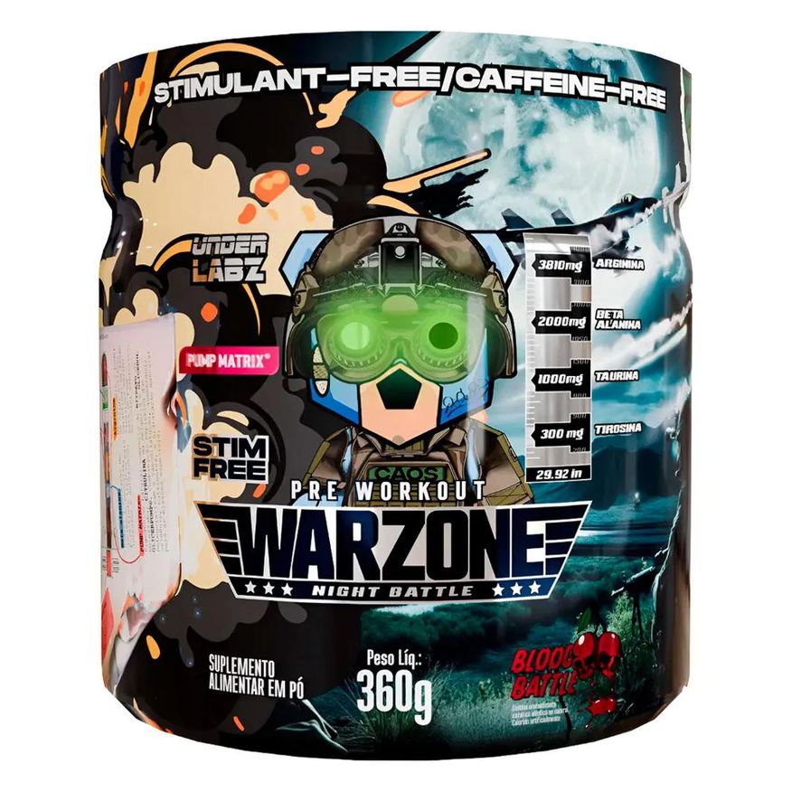 UNDER LABZ PRE TREINO WARZONE NIGTH BATTLE BLOOD BATTLE SEM CAFEíNA (360g)