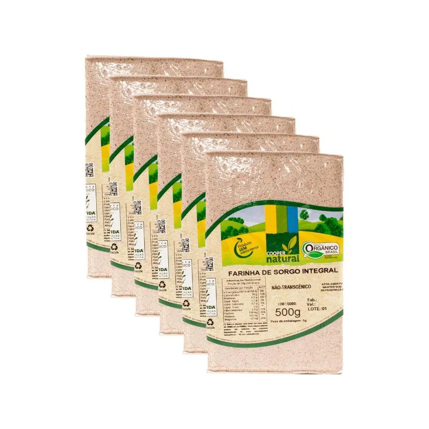 COOPERNATURAL KIT 6X: FARINHA DE SORGO INTEGRAL ORGâNICO 500g