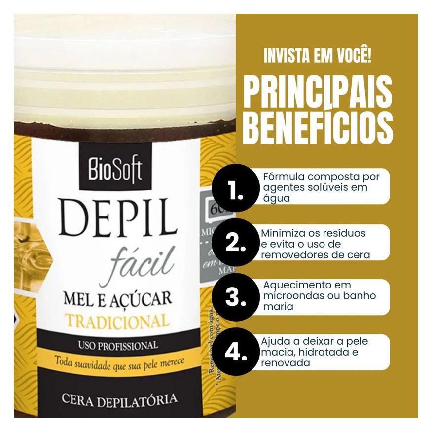 Depilação Cera Hidrossoluvel Virilha Axila Corpo Fácil Remoção