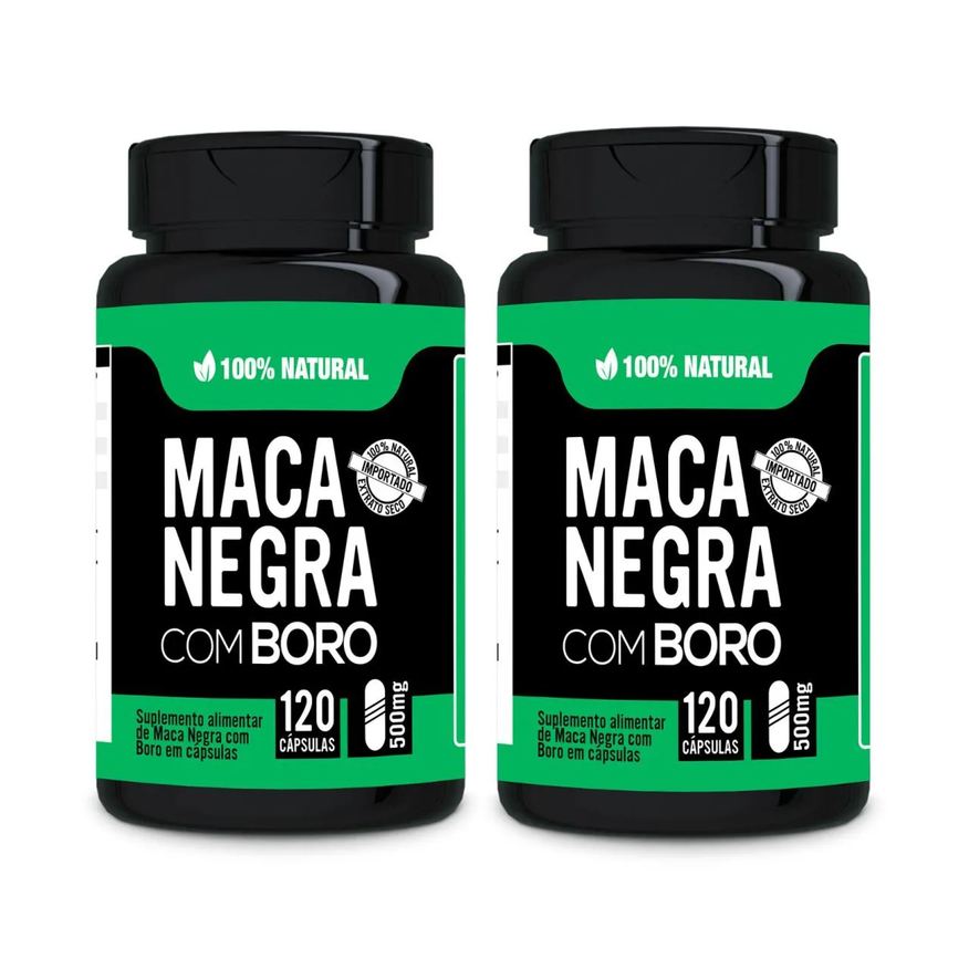 Bionutri Kit 2x Maca Peruana Negra com Boro + Vitaminas B6 + D + Zinco 100% Natural 120 cápsulas