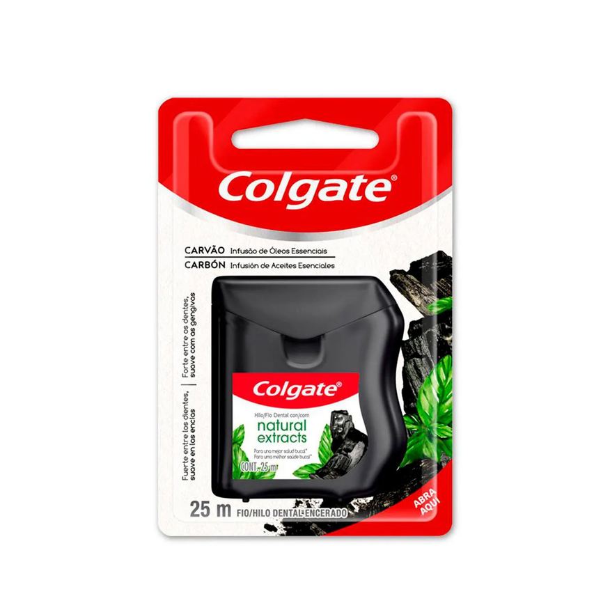 Colgate Fio Dental Encerado Natural Extracts Carvão 25m