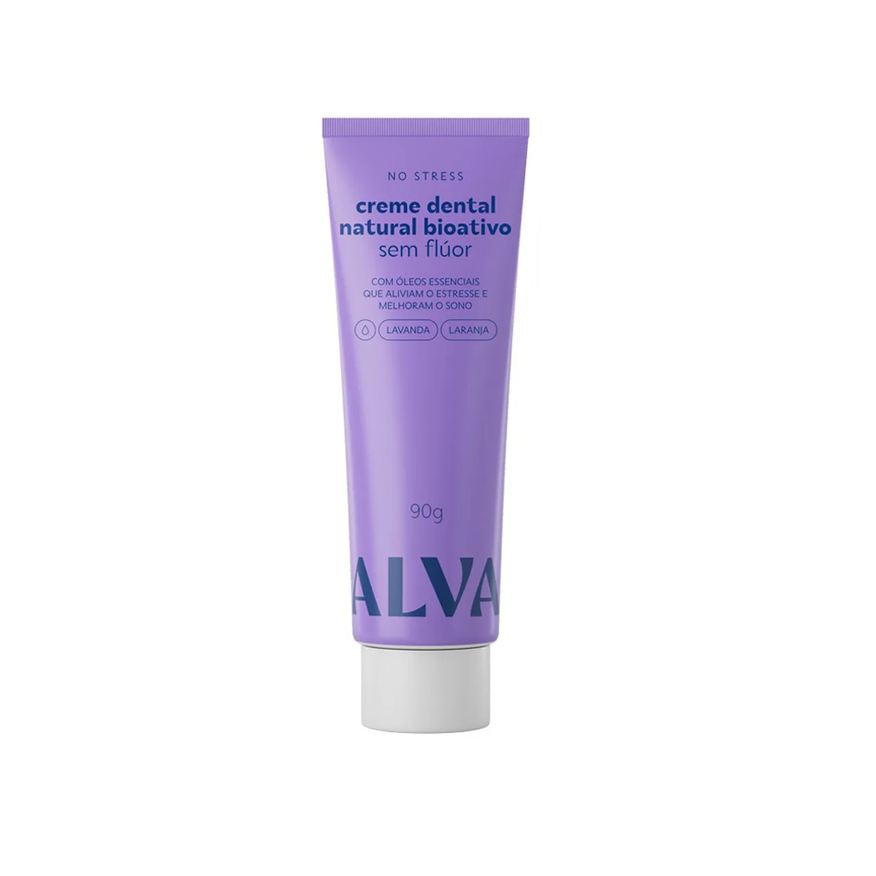 Alva Creme Dental No Stress Natural Bioativo sem Flúor 90g
