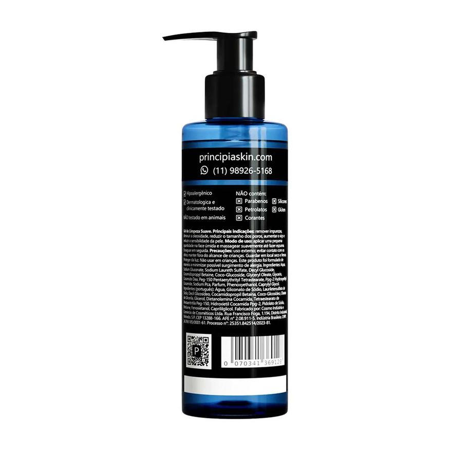 Principia Kit Facial Skincare Gel de Limpeza Suave GL-02 200ml + Protetor Solar PS-01 FPS 60 40ml + Sérum Anti-Idade Mix-02 30ml