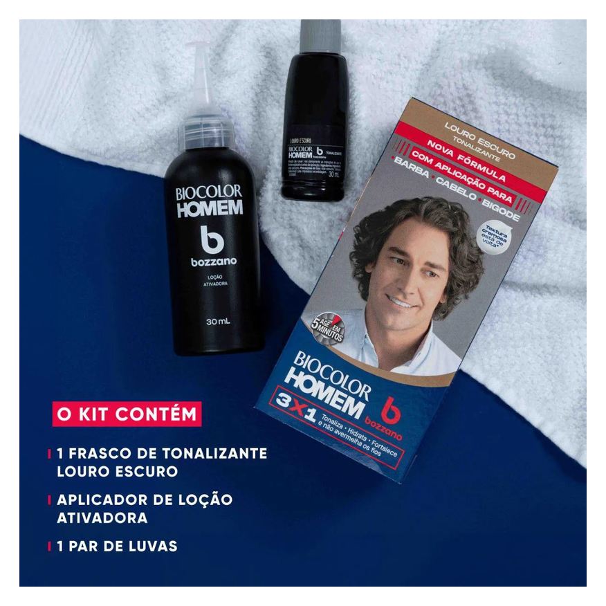 Bozzano Tonalizante de Cabelo Biocolor Homem - Louro Escuro