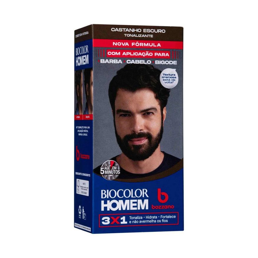 Bozzano Tonalizante de Cabelo Biocolor Homem - Castanho Escuro