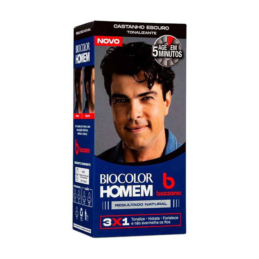 Bozzano Tonalizante de Cabelo Biocolor Homem - Castanho Escuro