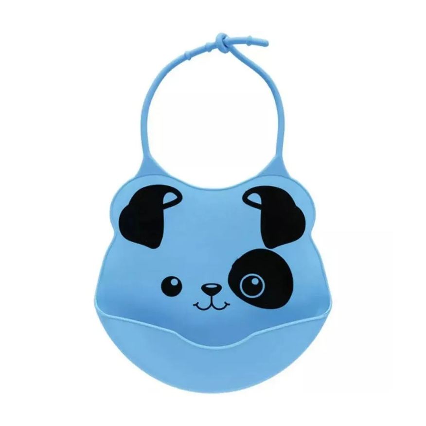 Buba Babador Silicone Com Pega Migalhas Cachorro Azul